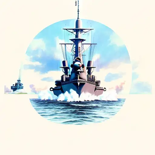 Bb-35 Uss Texas Firing Guns Normady Beach