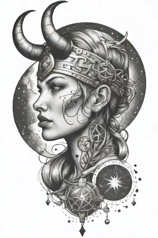 Femme Viking Et Constellation Du Cancer