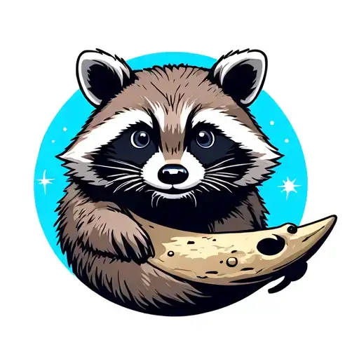 Frozen Raccoon On The Moon