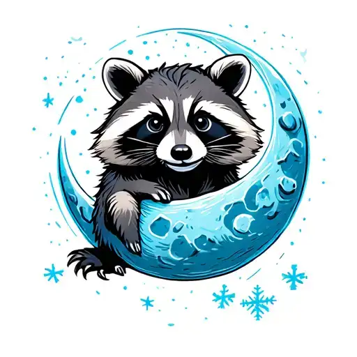 Frozen Raccoon On The Moon