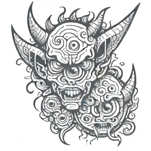 Many Eyes With A Demonic Vertical Pupil And A Demon