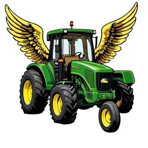 John Deere Tractor With Angel Wings