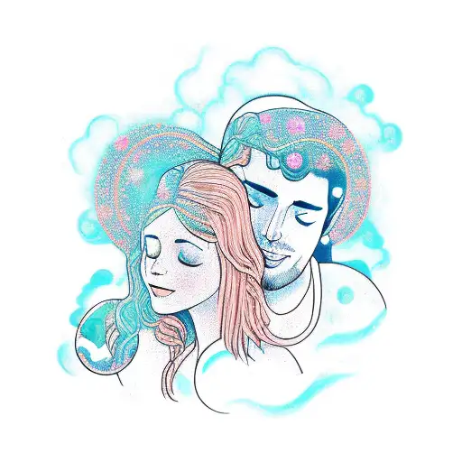 Aquarius Woman Hugging Libra