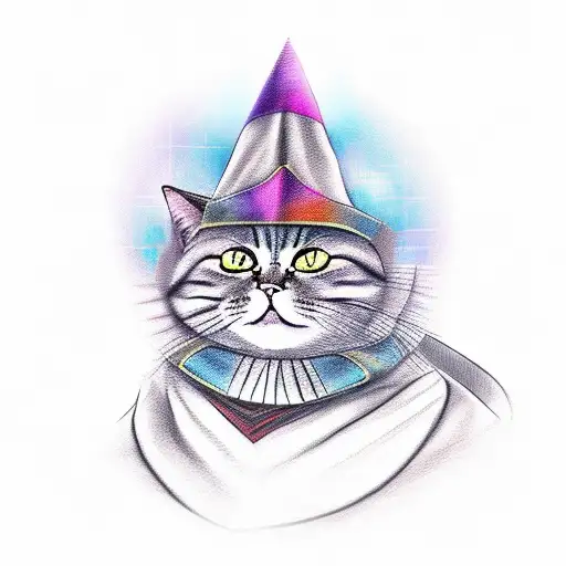 Cat In Harry Potter Sorting Hat And Robe