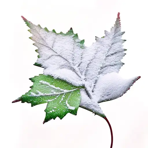 Snow And Leaf