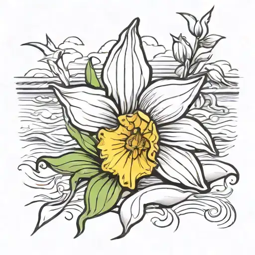 Daffodil On The Beach