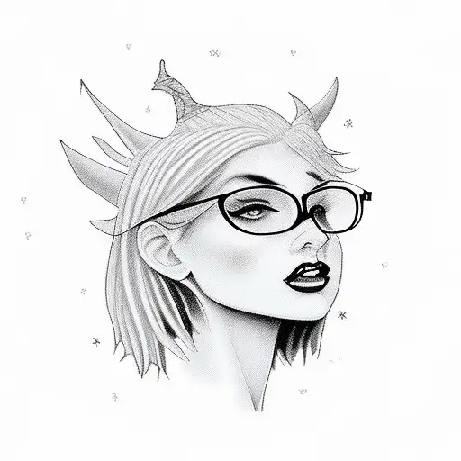 Witch With Short Bob And Bangs And Nose Piercings