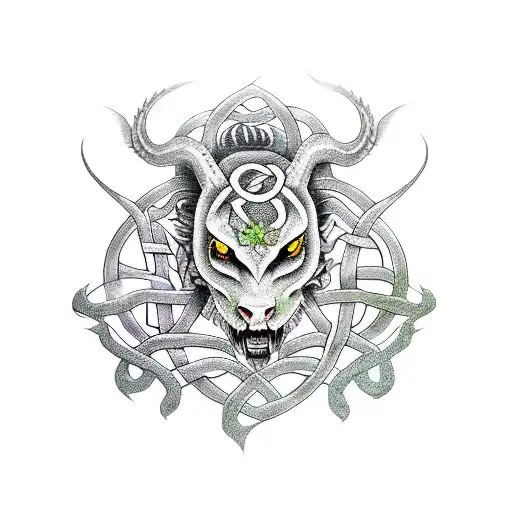 Hybrid Celtic And Japanese Dragon Wrap Around