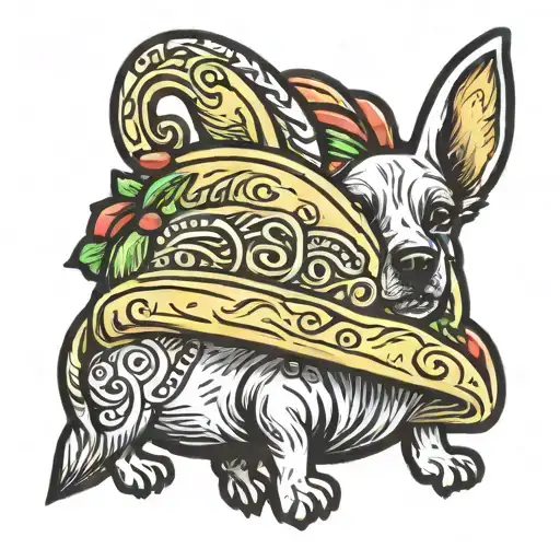 A Taco With Dog Ears And A Dog Tail