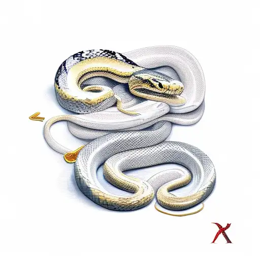 Snake Guarding Nest Of Golden Apples