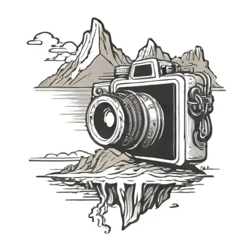 Camera Surrounded By A Mountain Lake