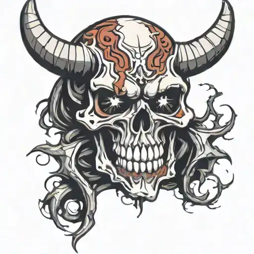 Demon Skull Whit A