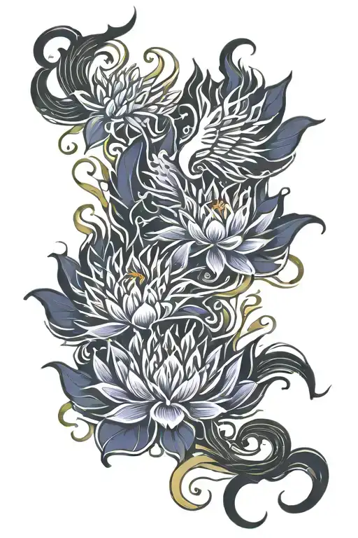 Phoenix Fire Lotus Flowers Growing