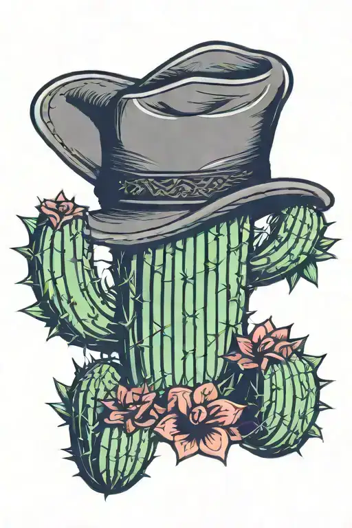 Cactus And Cowboy Hat