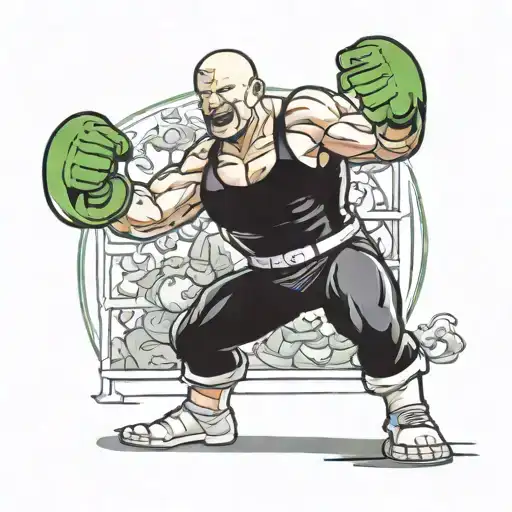 Steve Austin Wrestling With A Marvel Superhero In A Ring Surrounded By Piranha Plants