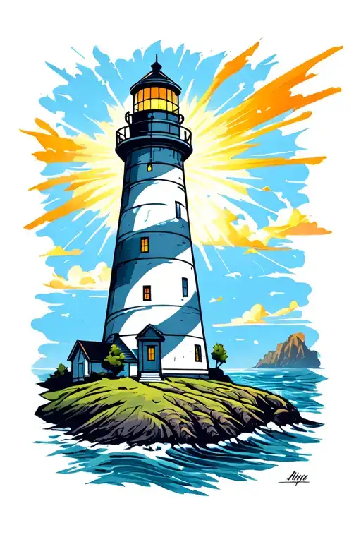 Lighthouse Shining Its Light