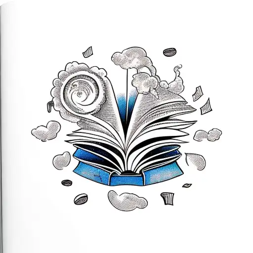 An Open Book With Pages Flying