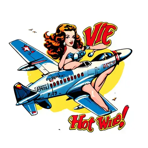 Pin Up Hot Wife P 51 Plane