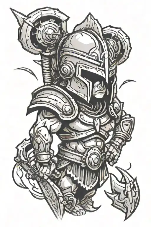 Incorporate Meat-themed Elements Into A Tattoo Design Inspired By Spartan Warriors