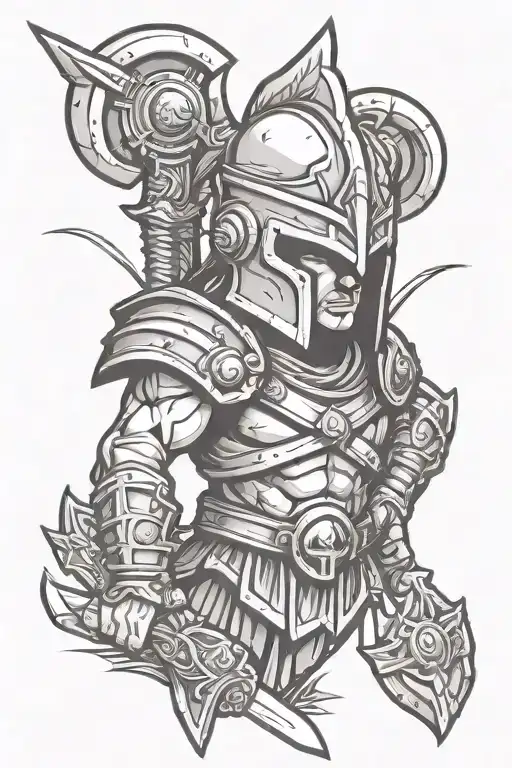 Spartan Warrior Wielding His Sword Piercing Eyes