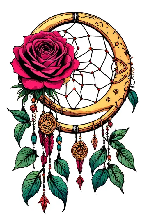 Dreamcatcher Rose Moon Shapes And Gothic