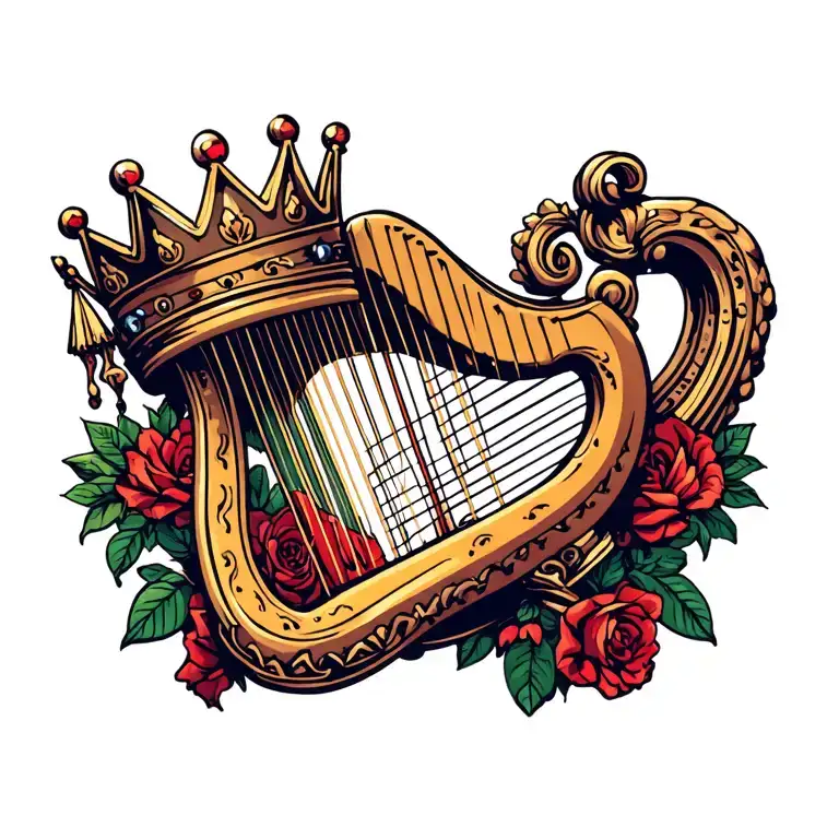 Harp With Crown Hanging