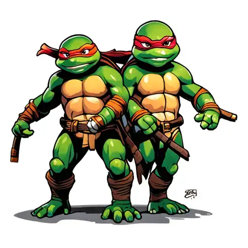 Ninja Turtle Masks Combined Together