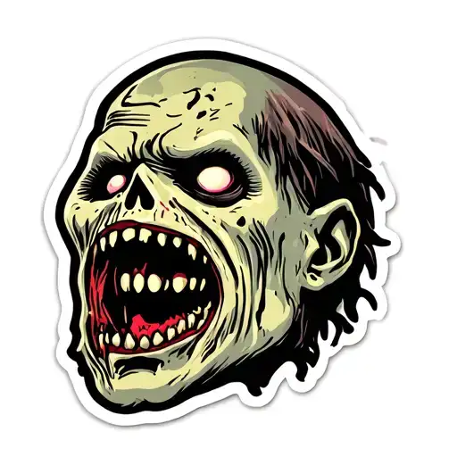 Zombie Head Sticker
