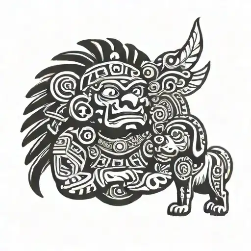 Aztec God With Dog