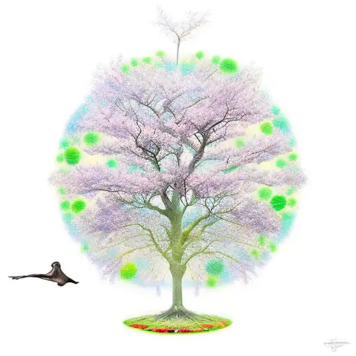 Tree Of Life Going Into A Pond