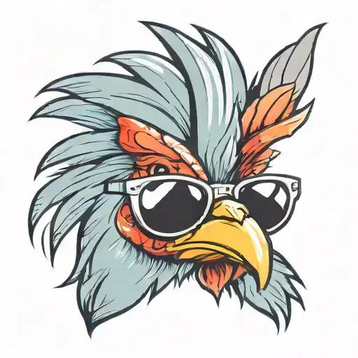 Rooster Wearing A Reverse Cap And Ray Ban Sunglasses