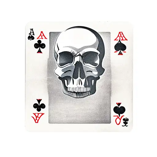 Skull With Roses And 1939 Birth Year And Playing Cards Black And Redon Forearm