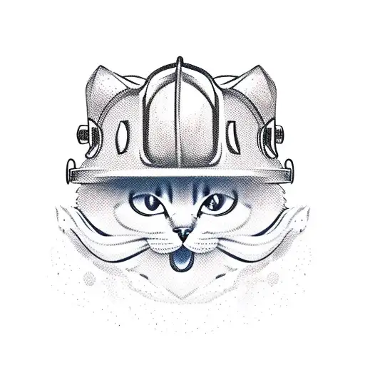 Ghost Wearing A Firefighter Helmet Rescuing A Cat Stuck In A Tree