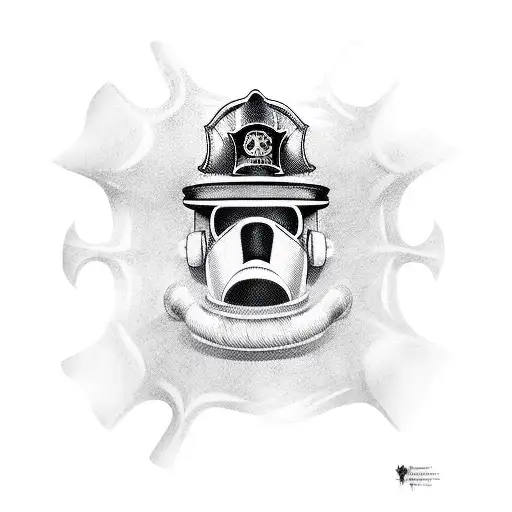 A Spooky Ghost Wearing A Firefighter Helmet