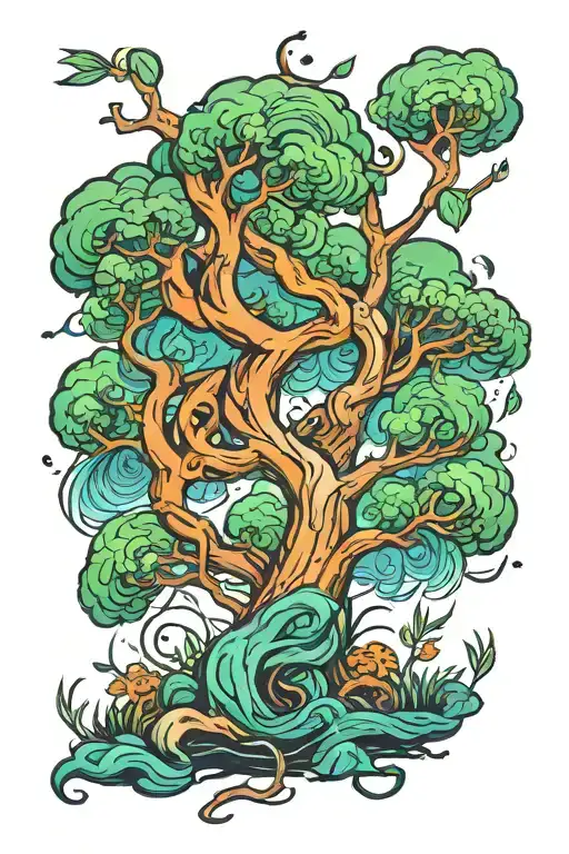 Whimsical Willow Tree In The Wind