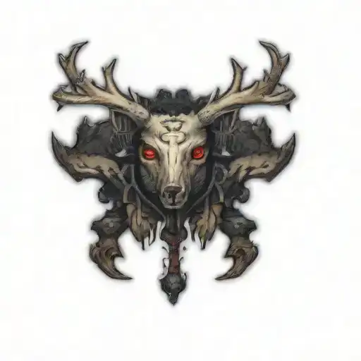 A Deer Head On A Black Background