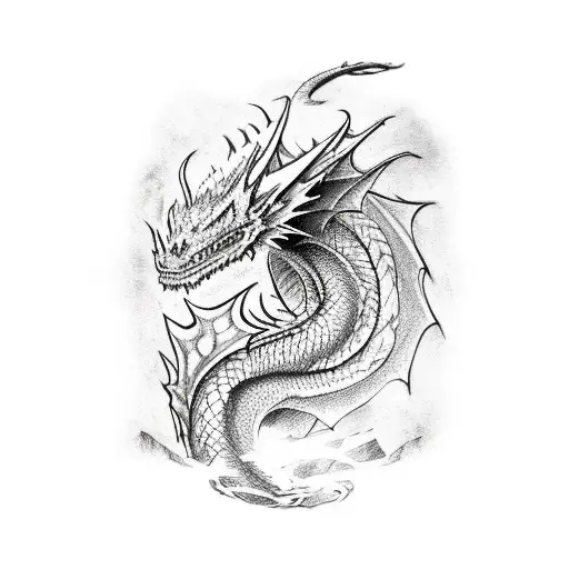 Smaug Dragon Shoulder Tattooo