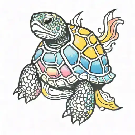 Rainbow Tie Dye Turtle