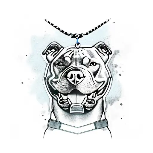 Ferocious Pitbull With Chain