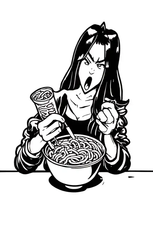 Pokemon Relaxo Eats Ramen Noodles