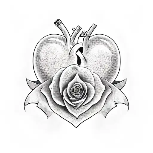 Heart With R Inside & Rose