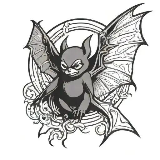 Bat And 333 Incorporated On The Wings