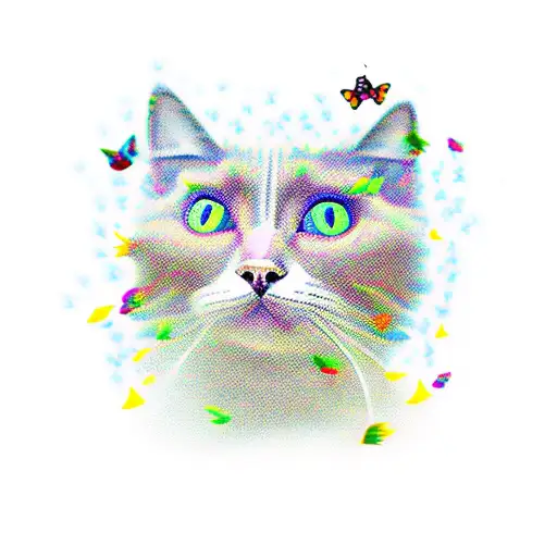 Cat With Butterflys As Eyes