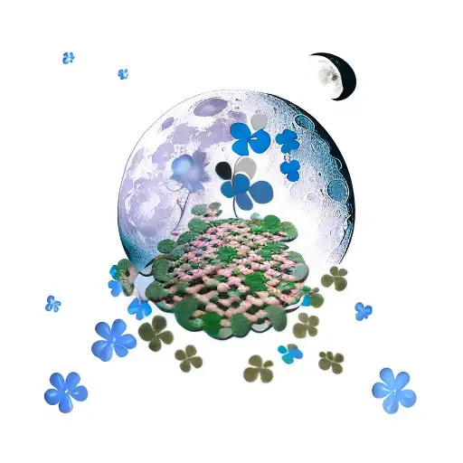 Lucky Clover Inside Moon