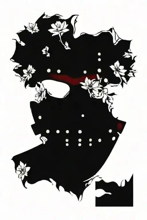 Jason Vorhees Mask With Flowers
