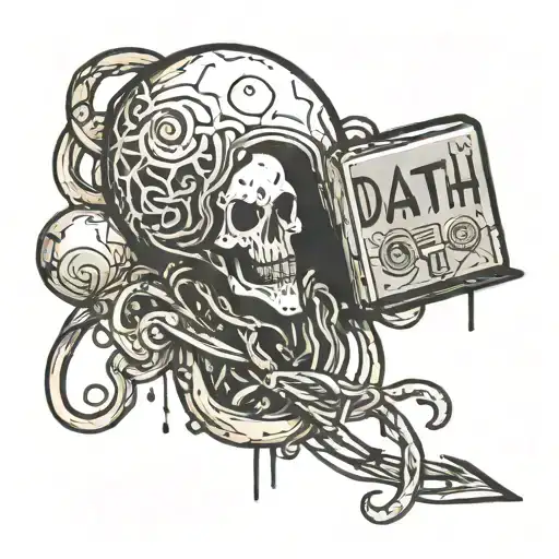 An Abstract Representation Of The Concept Of Death Intertwined With The Postal Service Logo