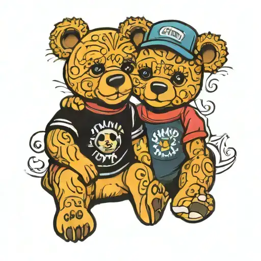 Stuffed Animal Bear Chicana Couple