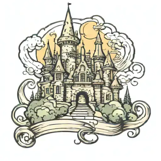 Disney Castle And Sorcerers Apprentice