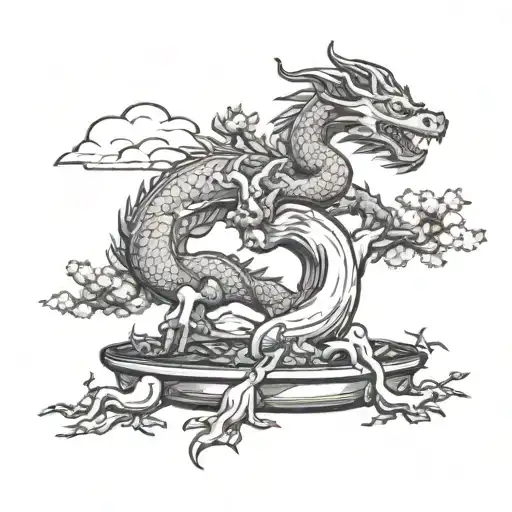 Bonsai Tree With Dragon
