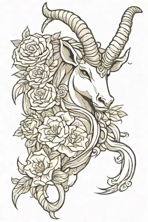 Capricorn With Flowers
